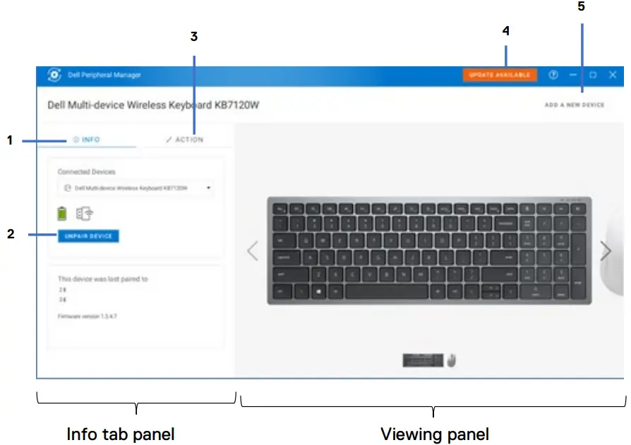 DELL KM7120W MS5320W Multi-Device - . Viewing panel