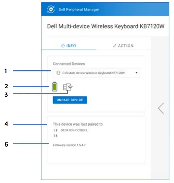 DELL KM7120W MS5320W Multi-Device - . following details