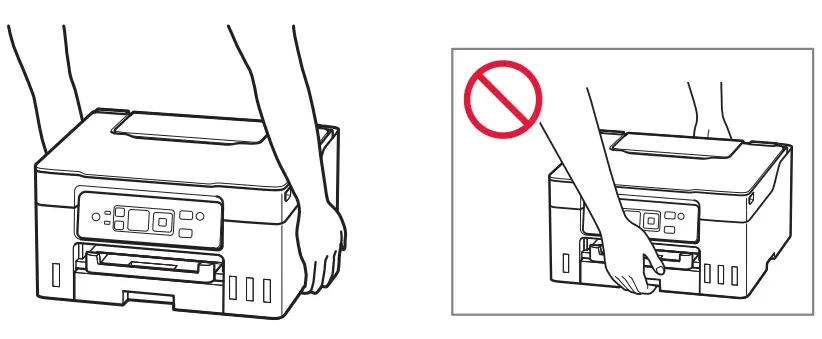 Canon GX3000 Series Printer - Holding the Printer
