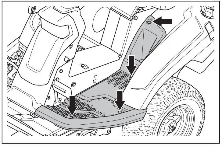 Husqvarna R 318X Rider R 318x Lawn Tractor - remove the footrest plate