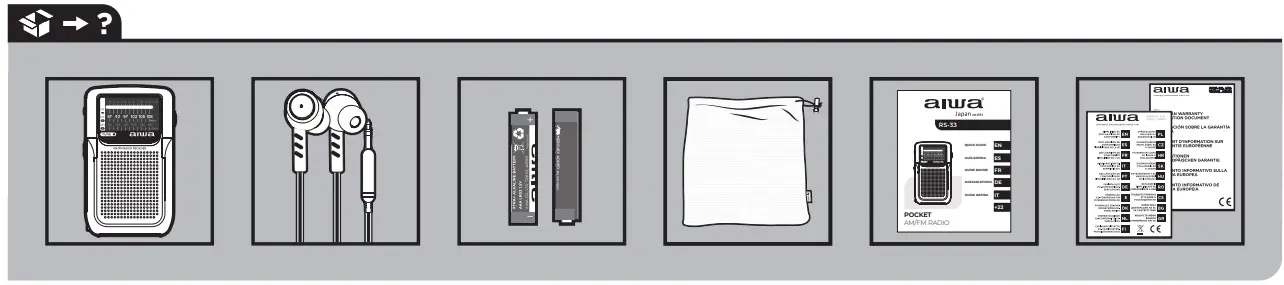 aiwa RS-33 AM or FM Pocket Radio - Fig 1