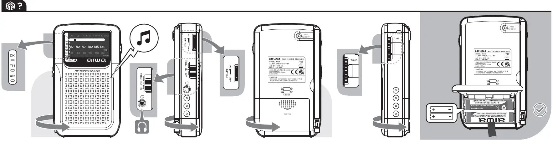 aiwa RS-33 AM or FM Pocket Radio - Fig 2