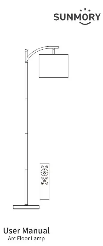 SUNMORY MF18166 Arc Floor Lamp with Remote Control User Manual