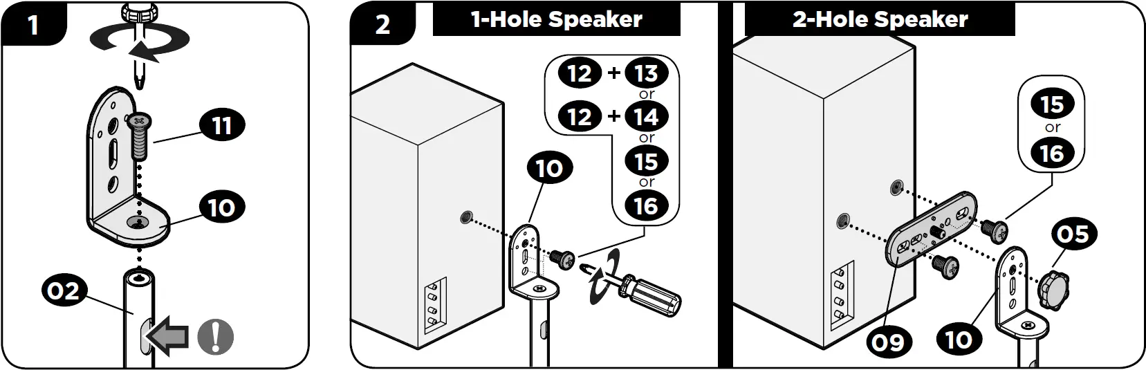 Rear–Mount Speakers with Threaded Screw Inserts