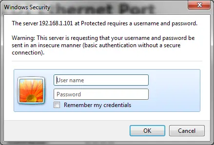 Ethernet port Admin Setup