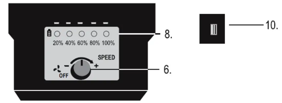 BERGSTROM H332 High Velocity Cordless Rechargeable Fan- Parts list