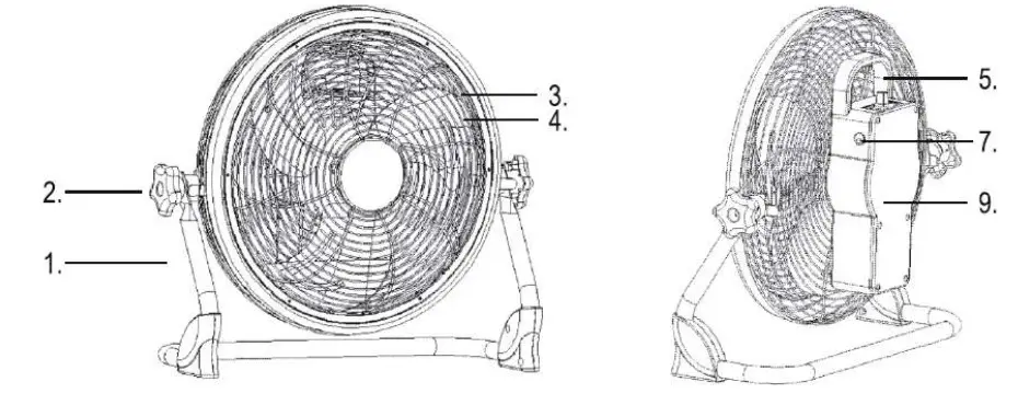 BERGSTROM H332 High Velocity Cordless Rechargeable Fan- Parts