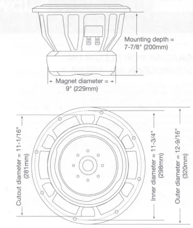JBL Arena X Component Subwoofer - DIMENSIONES