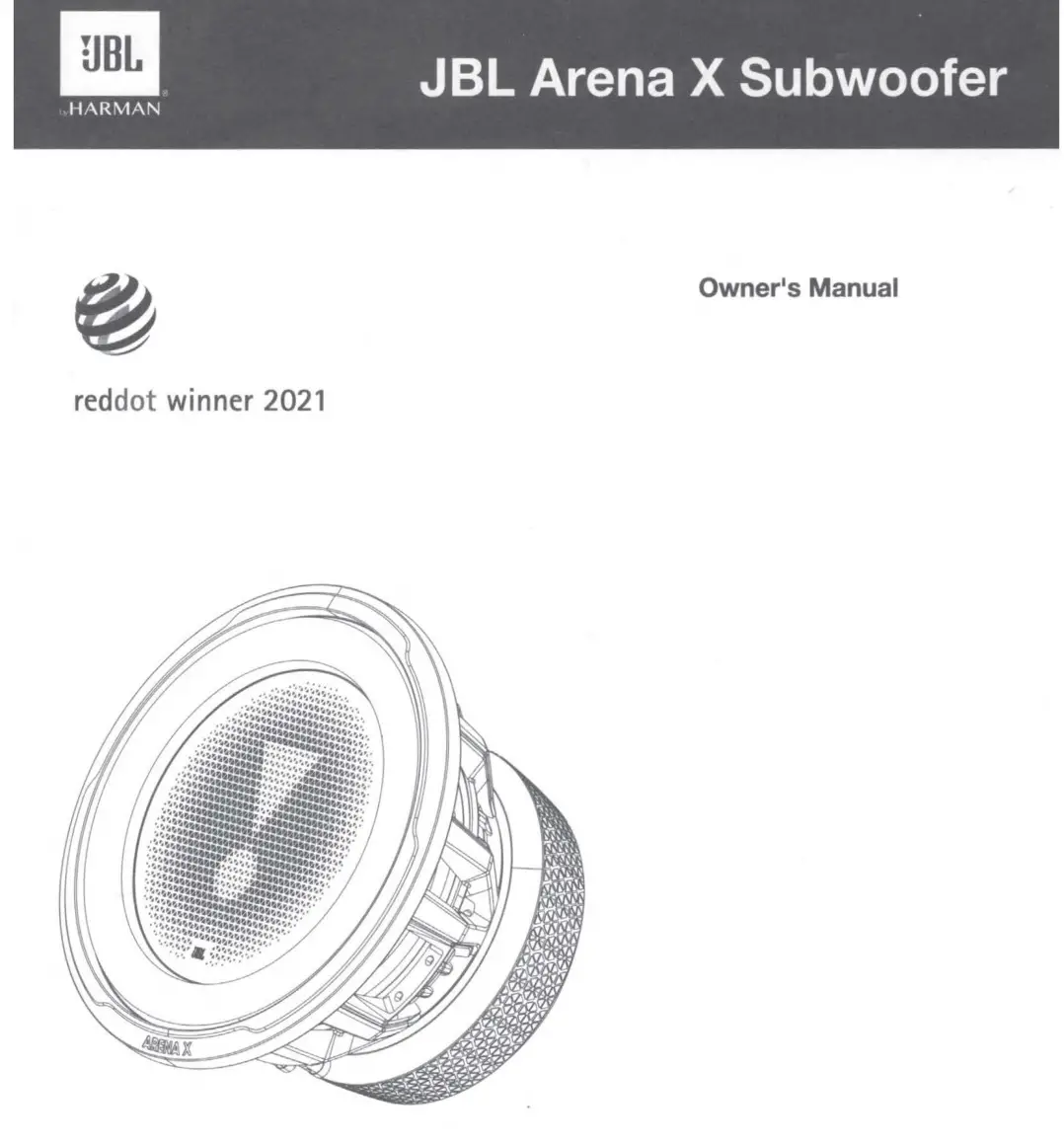 JBL Arena X Component Subwoofer Owner's Manual