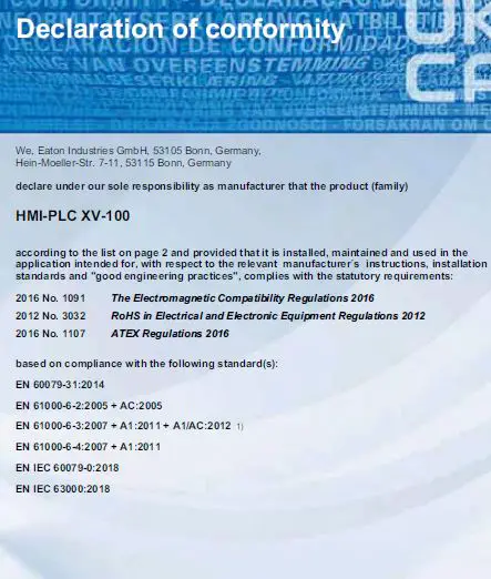 EATON XV-102-A0-35TQRB-1E4 198513 PLC Touch Panel FIG 10