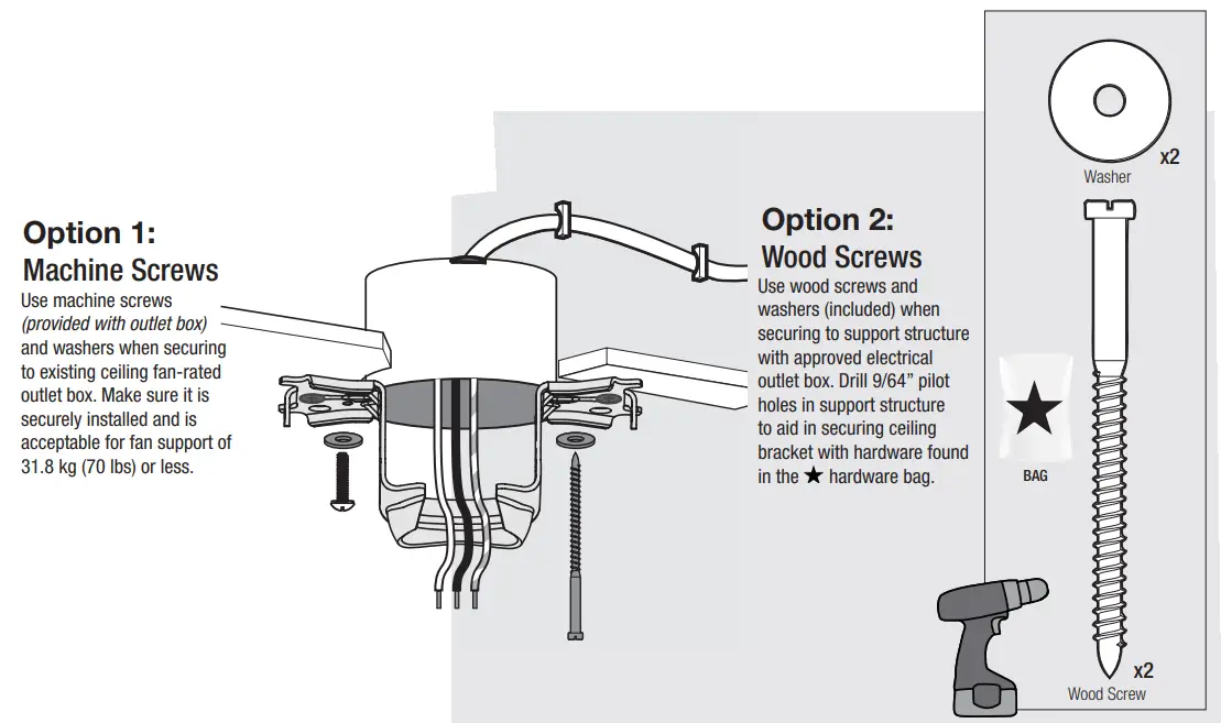 Hunter 51743 Beck Ceiling Fan - Ceiling Bracket