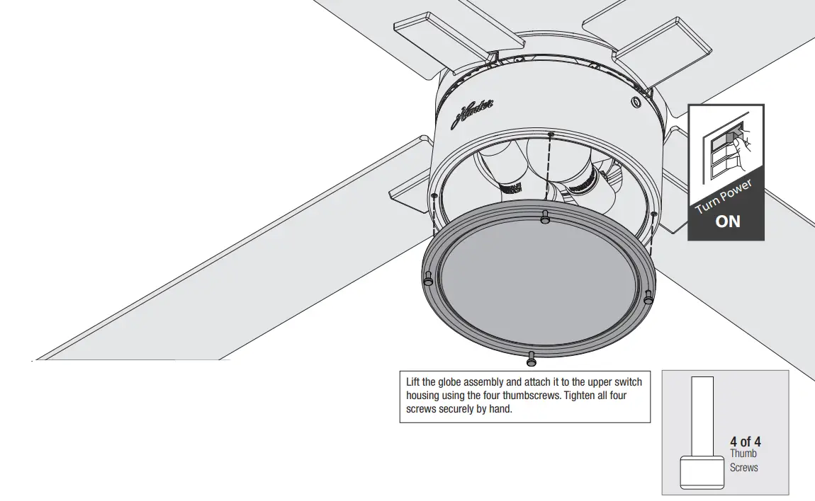 Hunter 51743 Beck Ceiling Fan - Light 1