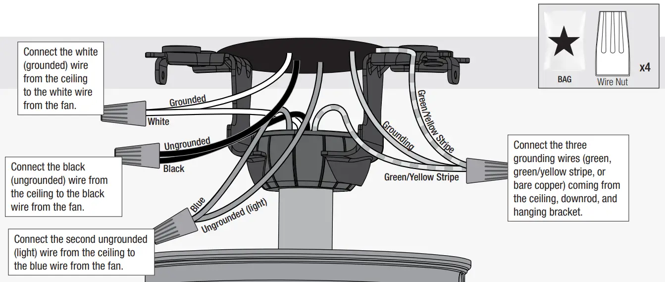 Hunter 51743 Beck Ceiling Fan - dual switches