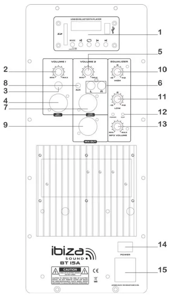 ibiza BT8A Active Speaker Box with USB SD and Bluetooth - fig