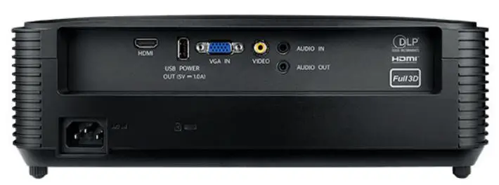 Optoma S334e Bright SVGA Projector - Back Panel