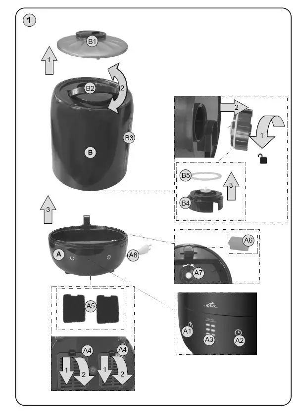 ETA162990000 Airco Ultrasonic Humidifier FIG 1