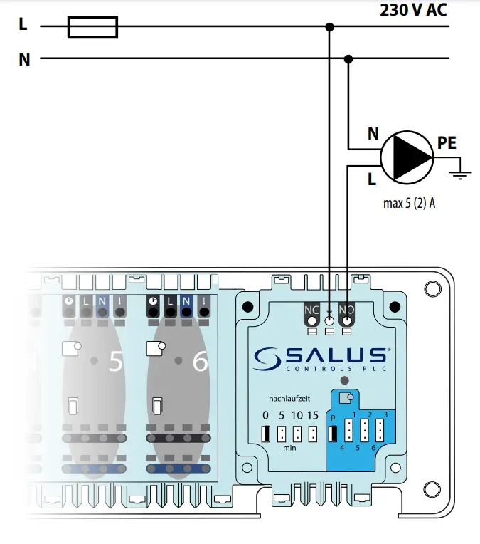 SALUS PL06 Pump logic Module for KL06 Wiring Ventre - PUMP CONTROL