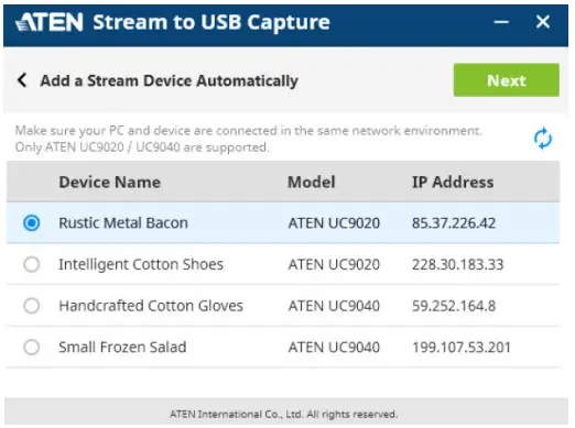 ATEN Stream to USB Capture RTMP to UVC Streaming Software - LAN