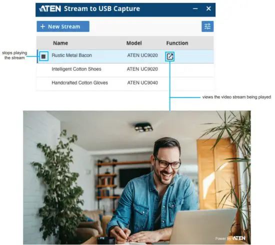 ATEN Stream to USB Capture RTMP to UVC Streaming Software - starts