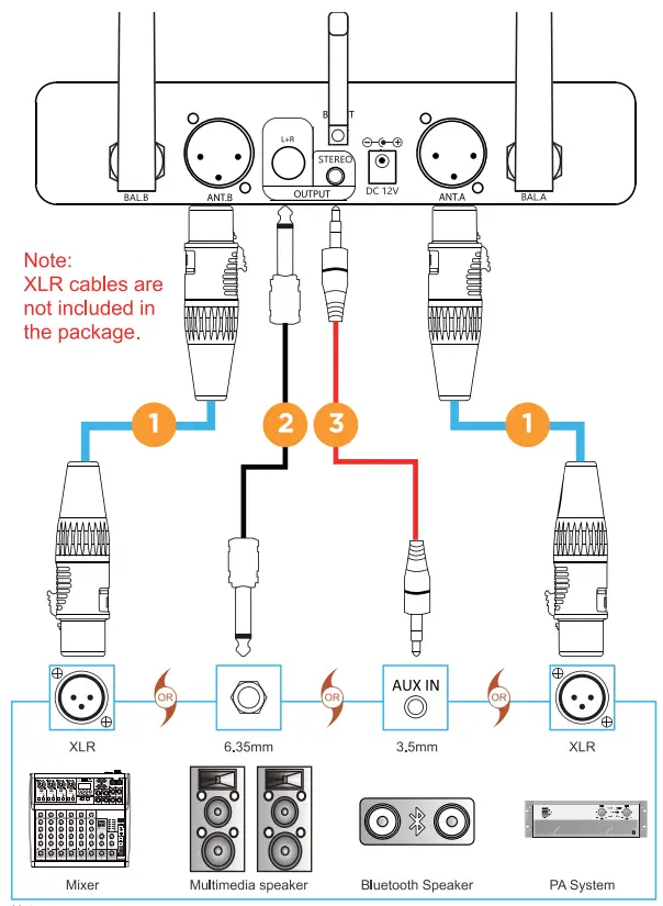 BIETRUN WXM28 UHF Professional 2 Channels Rechargeable Wireless Microphone System - fig 4