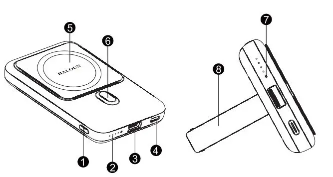 HALOUN-S1032-10000mAh-Magnetic-Wireless-Power-Bank-1