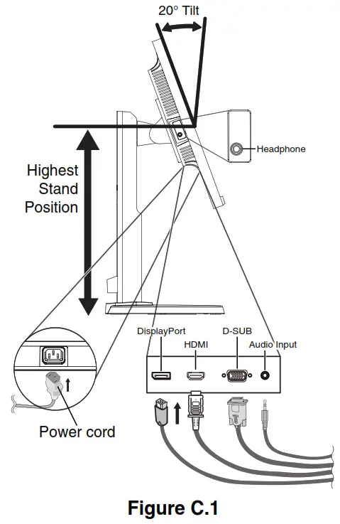 NEC MultiSync E221N Desktop Monitor - degree angle