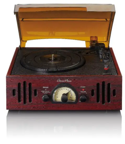 Classic Phono TT 43 Retro Turntable with Built In Speakers Walnut