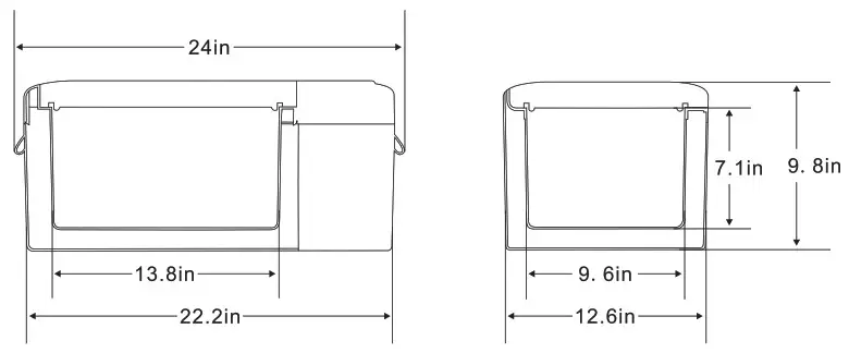 AstroAI C15 Portable Freezer Car Fridge and Freezer - size description