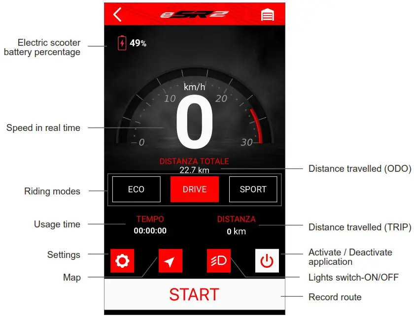 aprilia eSR2 electric scooter - App configuration 3