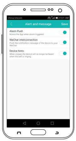 Receive the massage via the APP