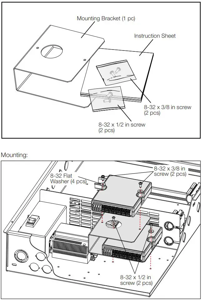 myRoom Plus Guestroom Control Unit User Manual - Adding Interfaces with the Low-Voltage Dual Accessory Bracket