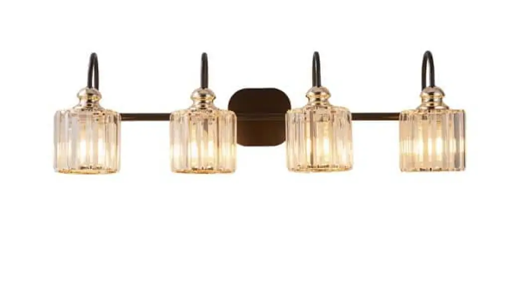 Homedepot Glb-cyw6-455 4-light Black Modern Vanity-light With Clear Glass Shades User Manual