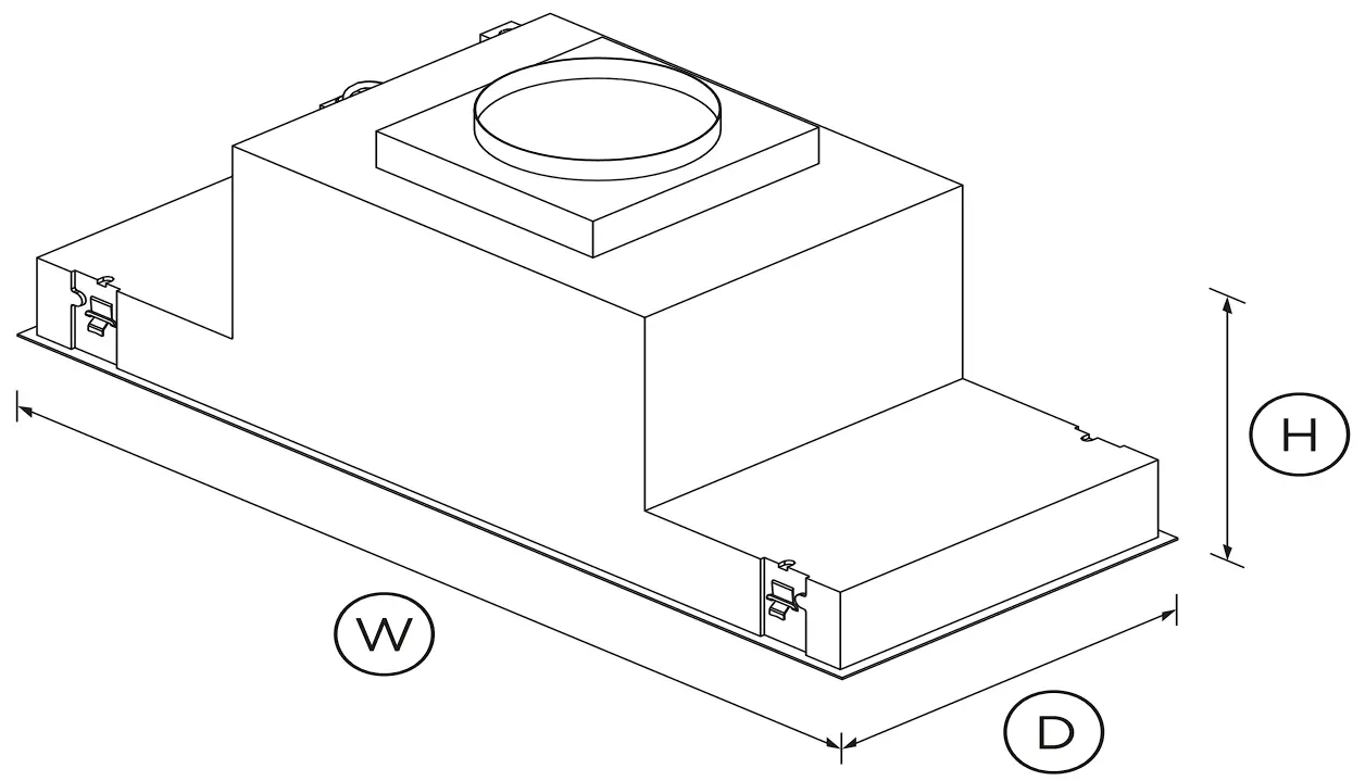 FISHER   PAYKEL HPB4819-12 N 48 Inch Insert Range Hood Dimensions