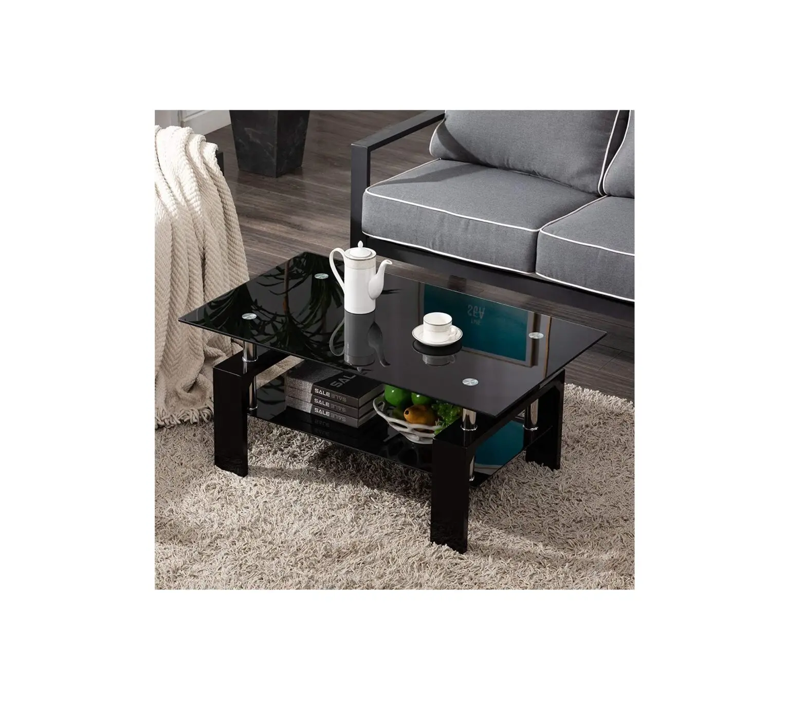 Maincraft D01-ct002 Black Rectangle Glass Coffee Table Instruction Manual