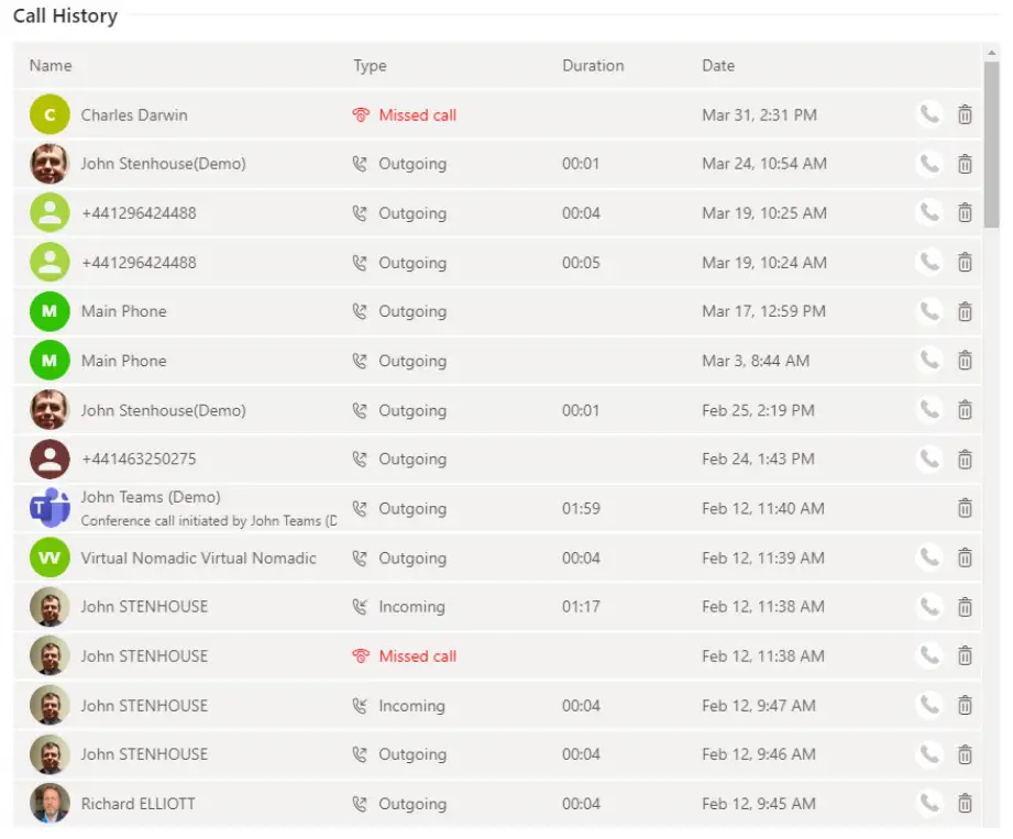 Alcatel-Lucent Rainbow Connector for Microsoft Teams - call search 3