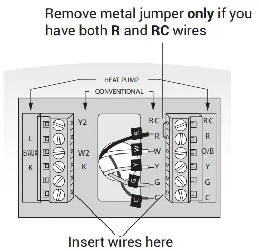 resideo RTH8500WF Wi-Fi Touchscreen - Remove metal jumper
