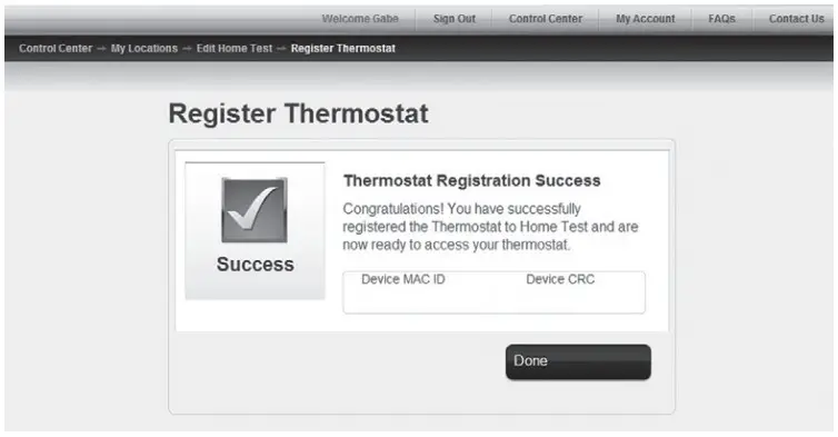 resideo RTH8500WF Wi-Fi Touchscreen - thermostat is successfull