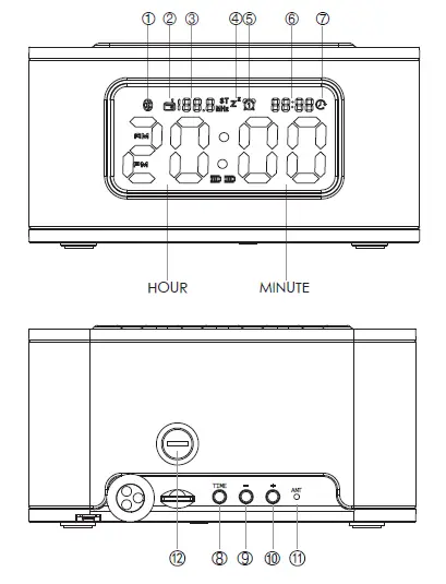 Homtime-S1-AC-Clock-Radio-with-Bluetooth-Speaker-and-Power-Outlets-FIG-1
