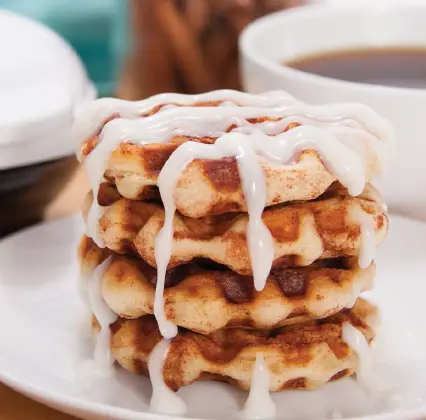 Cinnamon Roll Waffles