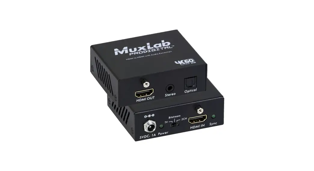 Muxlab 100528 Hdmi To Hdmi With Audio De-embedder 4k/60 Installation Guide