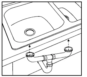 5. For final fit, apply a bead of caulk (not included) to the underside of the sink flange and position sink into countertop opening. First, tighten screws in front, then tighten rear screws.