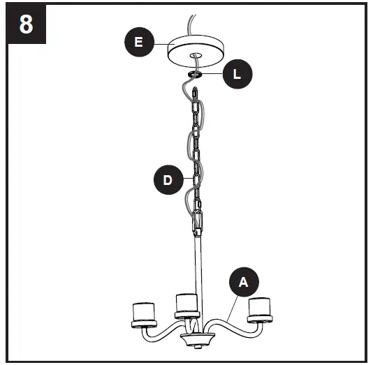 PROJECT SOURCE 42655 3-Light Chandelier 13