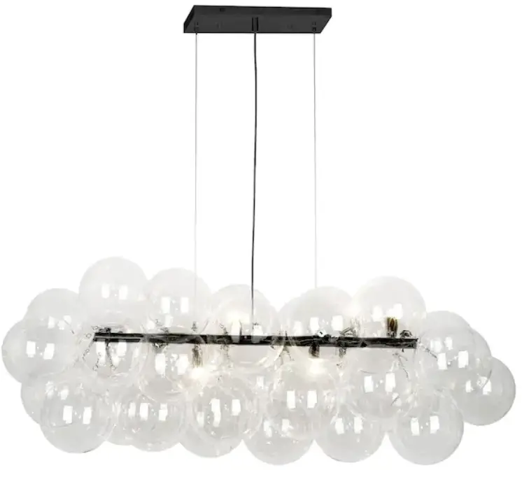 Dainolite CMT-418HP Comet 10 Light Black Modern Contemporary Chandelier