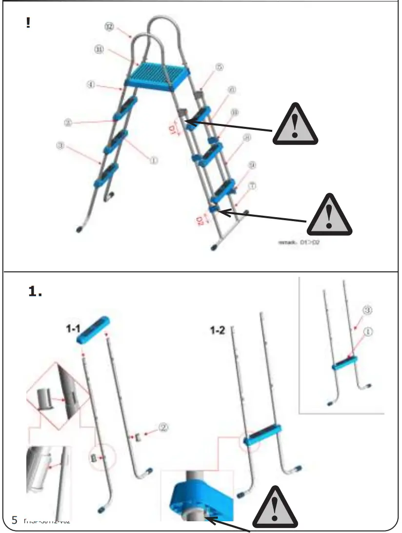 EXIT TOYS 48 Inch 122cm Pool Ladder - fig 2