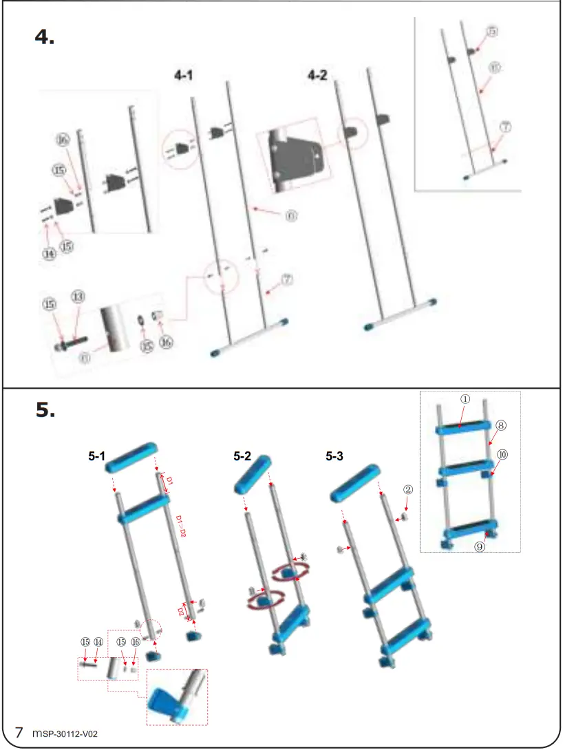 EXIT TOYS 48 Inch 122cm Pool Ladder - fig 4