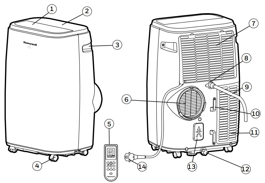 Honeywell HT09CESAWK 9000 BTU Portable Air Conditioner - Fig 2