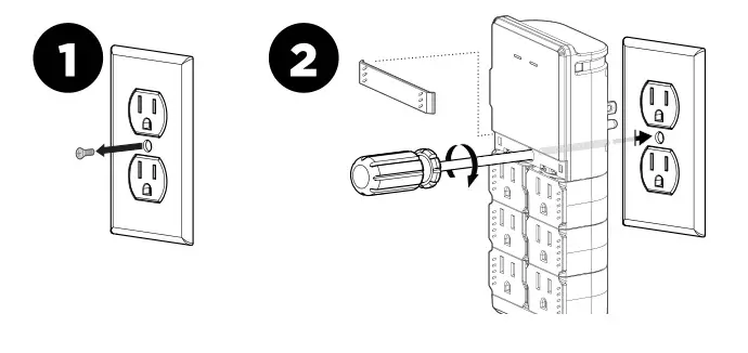 ECHOGEAR EGAV-ASBC62 6-Outlet Pivot-Plug Surge Protector with USB - OPTIONAL SECUREMENT