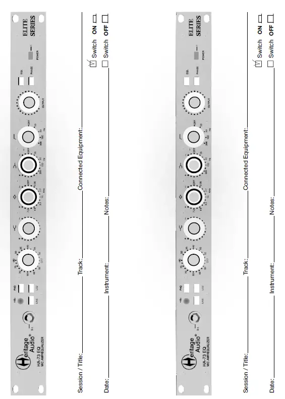 Heritage Audio HA-73 EQ Mono Channel Class A Microphone Preamp 3 Band EQ 10