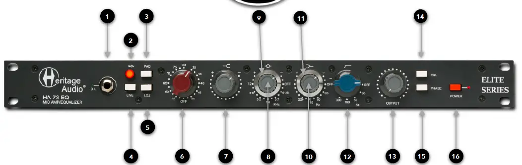 Heritage Audio HA-73 EQ Mono Channel Class A Microphone Preamp 3 Band EQ 3