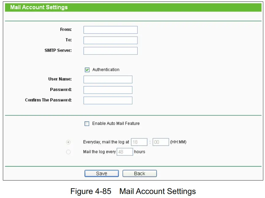 tp-link TL-WR840N 300Mbps Wireless N Router - Account Settings